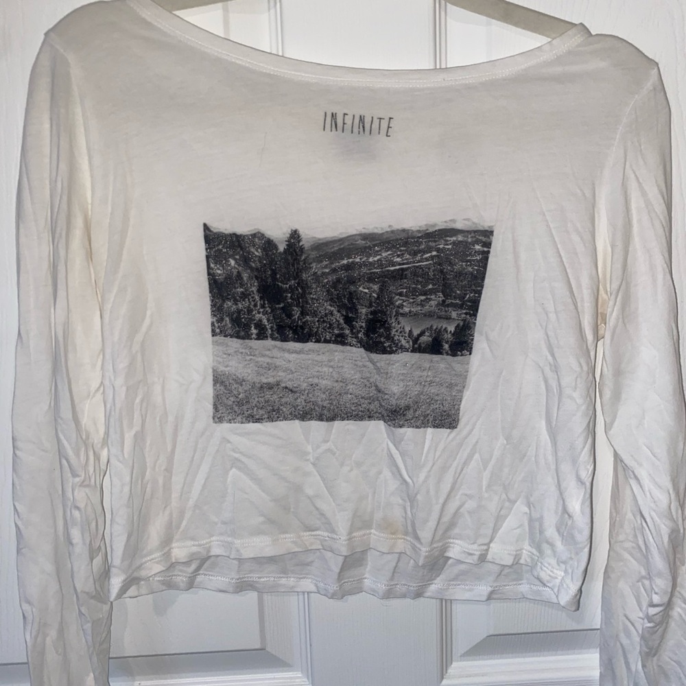 Zara White Long Sleeve Women's Crop Top